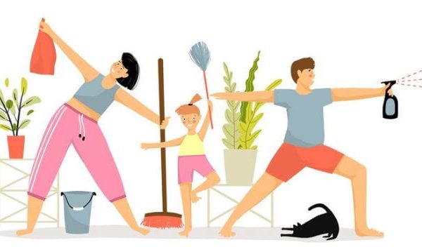 نظافت منزل با ورزش
