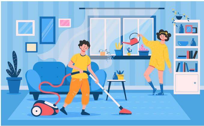 نظافت منزل همراه با ورزش